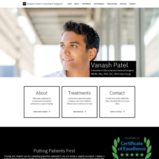 Consultant surgeon offering colorectal treatments and patient care.